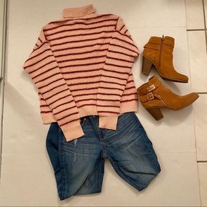 1. LC Lauren Conrad • Pink Striped funnelneck sweater